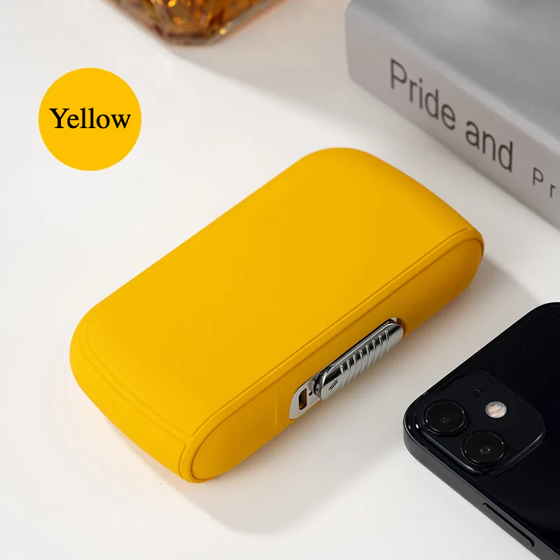 Puffdock, yellow, lighter, pre roll holder, blunt holder, electric lighter, cigarette case, cigarette lighter