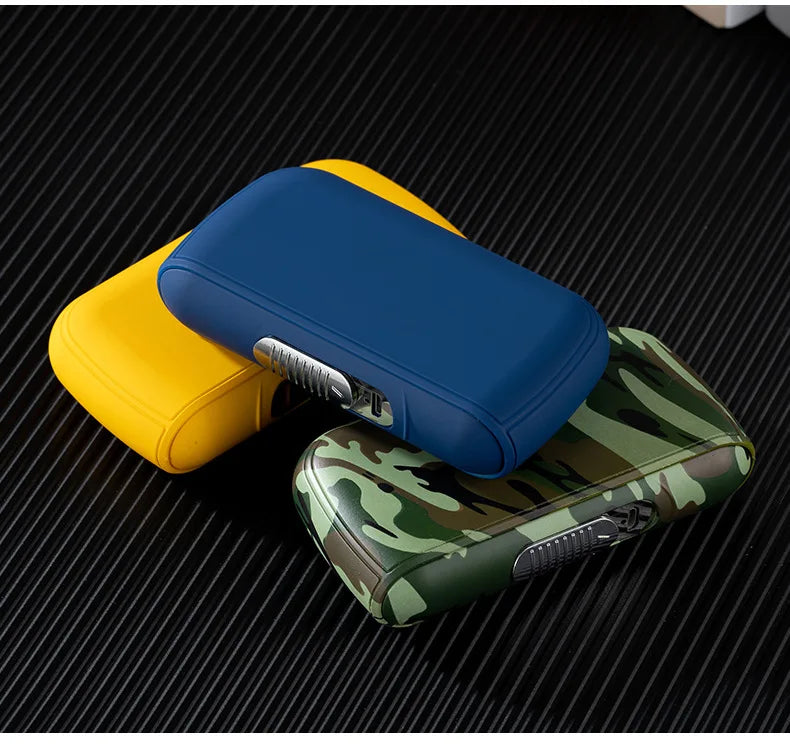 Puffdock, yellow, blue, camouflage, lighter, pre roll holder, blunt holder, electric lighter, cigarette case, cigarette lighter